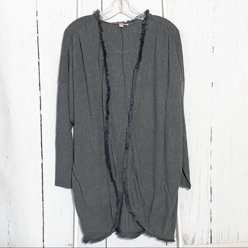 Remixmess Gray Open Front Cardigan Sweater NWOT
